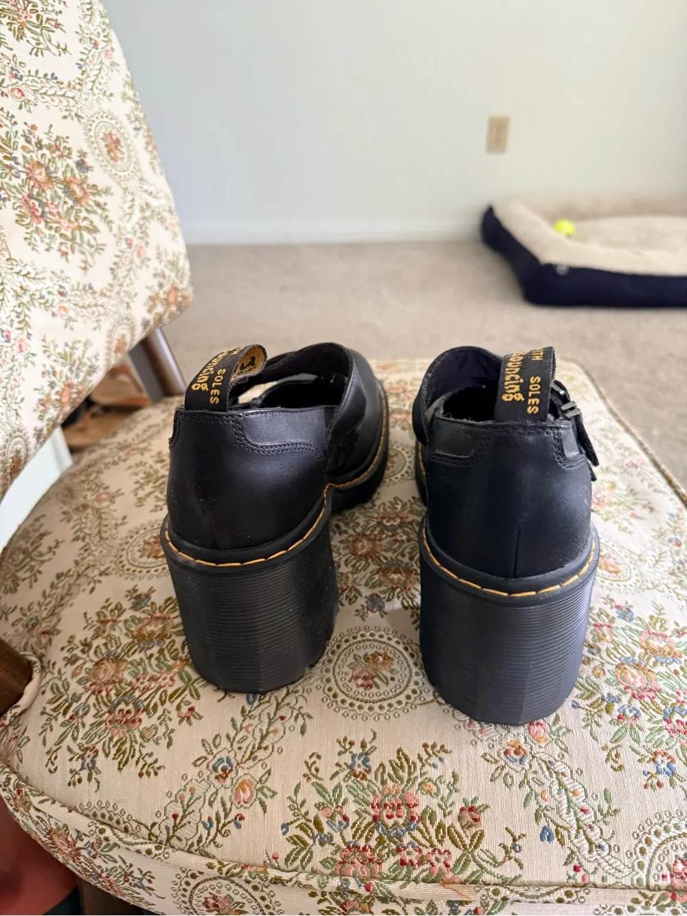 Dr. Martens Black Double-Buckle Platform Mary Jane Shoes - Picture 3 of 6
